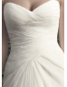 Sweetheart Neckline Ivory Pleated Chiffon Sweep Train Prom Dress